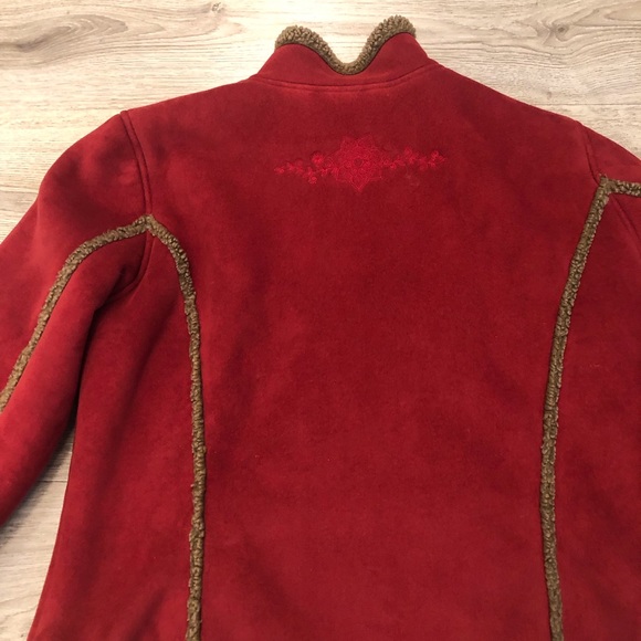 Women’s LL Bean SZ L Regular Winter Faux Sherpa Micro Faux Soft Suede Style Coat - Picture 8 of 15